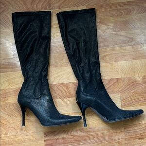Donald Pliner black suede tall boot